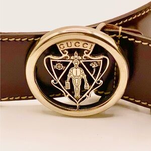 🔥 AUTHENTIC GUCCI BELT | Timeless Web Stripe + Iconic Knight Crest Buckle